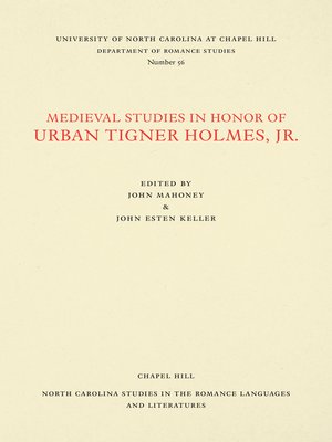 cover image of Medieval Studies in Honor of Urban Tigner Holmes, Jr.